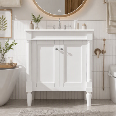 Single Bathroom Vanity with Ceramic Top