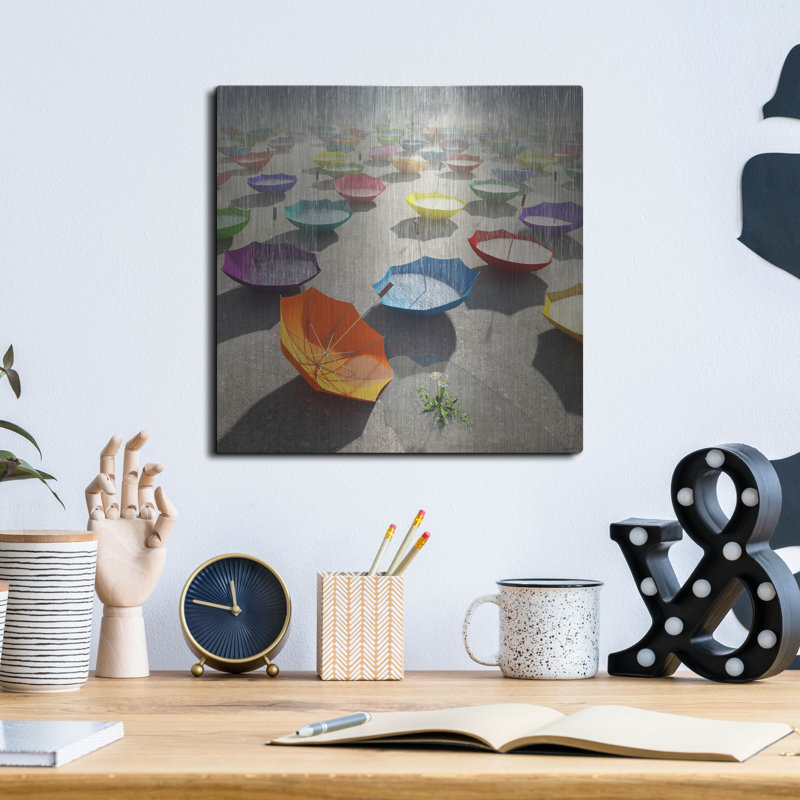«Downpour» par Cynthia Decker, art mural en métal, 12 po x 12 po, H 12 po x l 12 po