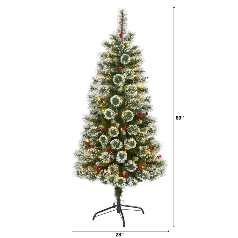 Lighted Artificial Christmas Tree, 5' H