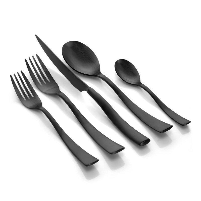 Ensemble de couverts Cobra, service pour 4, Noir