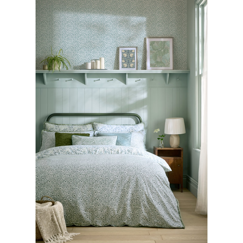 Willow Bough Sage 200 Thread Count Bedset, King Size Bed (240 x 220 cm)