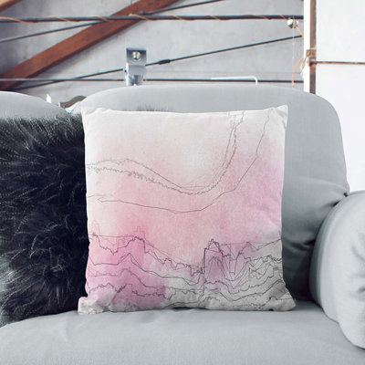 Pink Fog over the City Cushion with Filling