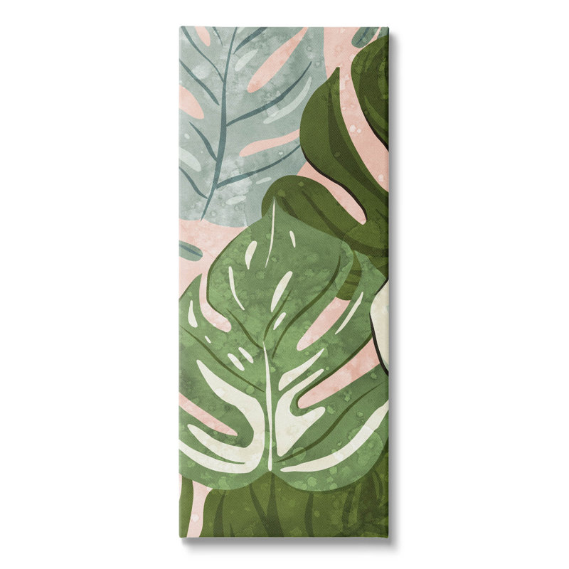 "Varied Monstera Leaf", art mural sur toile par Ziwei Li, L 20 po x H 48 po x P 1,5 po, Toile tendue