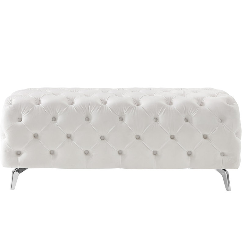 Button-Tufted Upholstered Bench