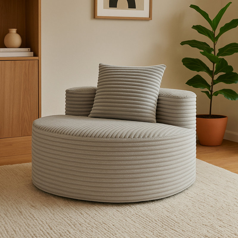 Fauteuil d'appoint confortable, confortable et élégant, Gris fumée