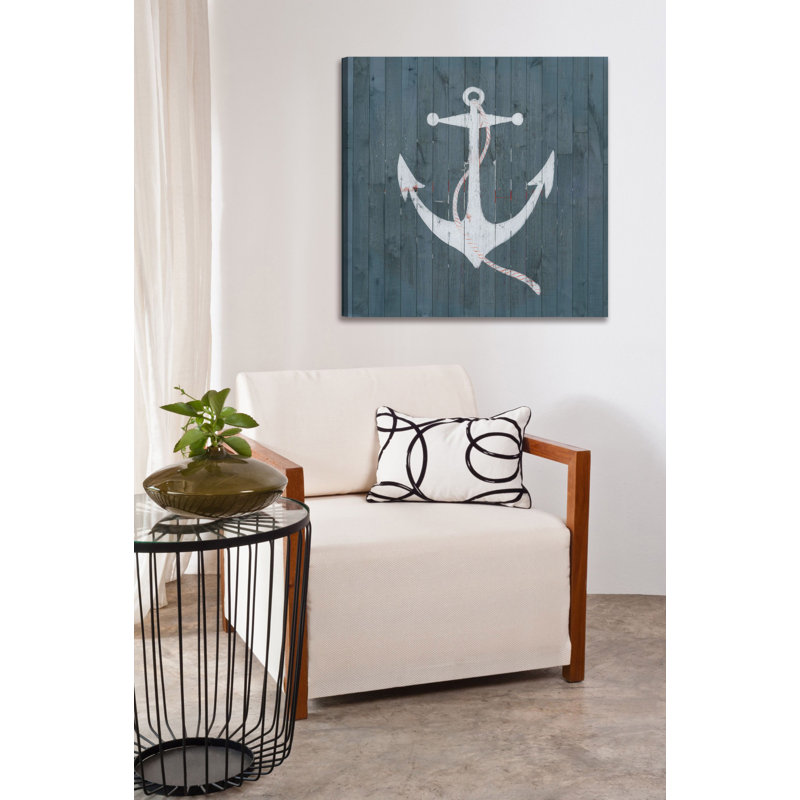 "White Anchor" Print on Wrapped Canvas, 48" H x 48" W x 1.5" D