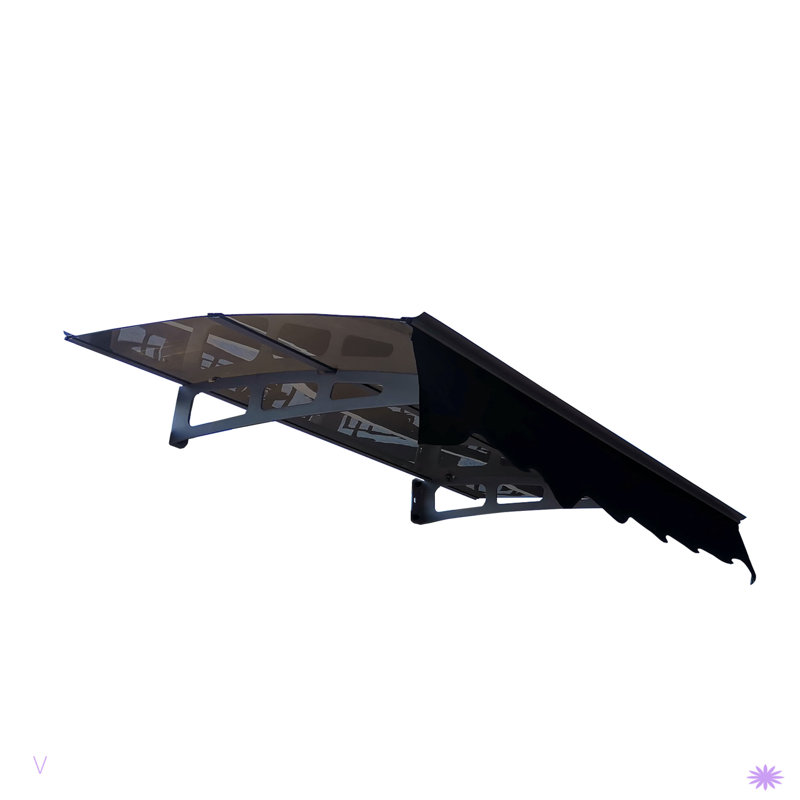 Window Awnings Door Entrance Canopy, Aluminum Alloy Bracket, 0.137 Inch Thick Crystal Solid Polycarbonate Sheet With Valance For Wooden Wall House