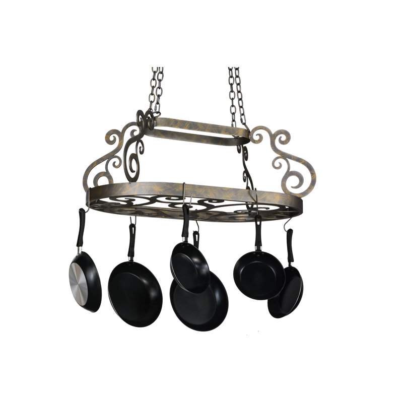 Neo Handcrafted Hanging Pot Rack, Bronze