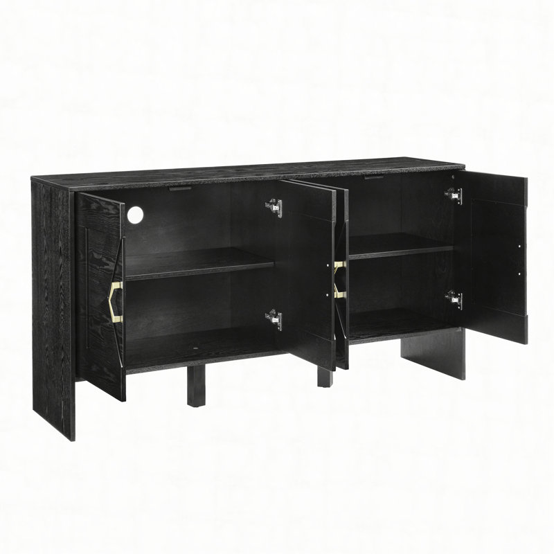 Buffet 60 po Mid Century Modern, Noir