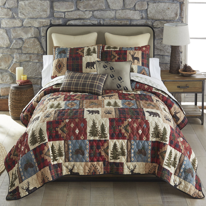 Ensemble de courtepointe rustique Your Your Lifestyle par Donna Sharp, Courtepointe pour lit grand + deux taies décorati
