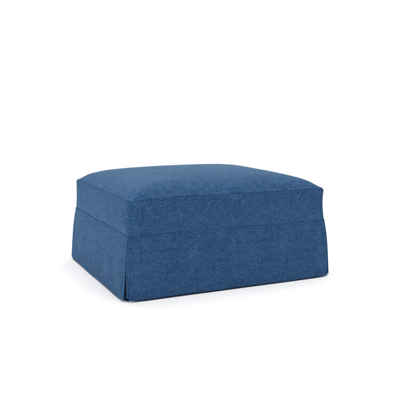 Lucia Upholstered Ottoman, Classic Indigo Denim
