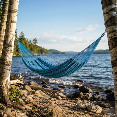 2-Person Thick Cord Cotton and Nylon Mayan Family Hammock - Multi-Color