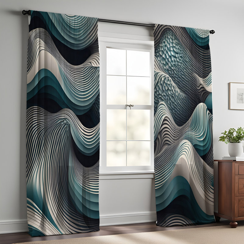 Paire de rideaux semi-transparents en polyester Gustena, L 40 po x L 52 po
