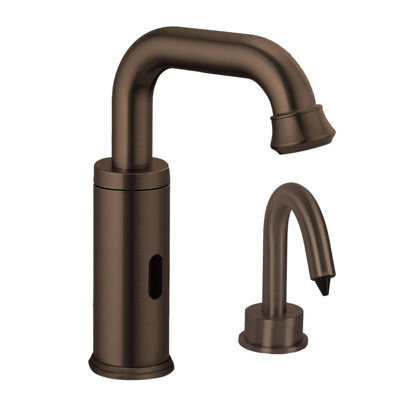 Light Oil Rubbed Bronze Touchless Automatic Sensor Faucet with Matching Soap Dispenser