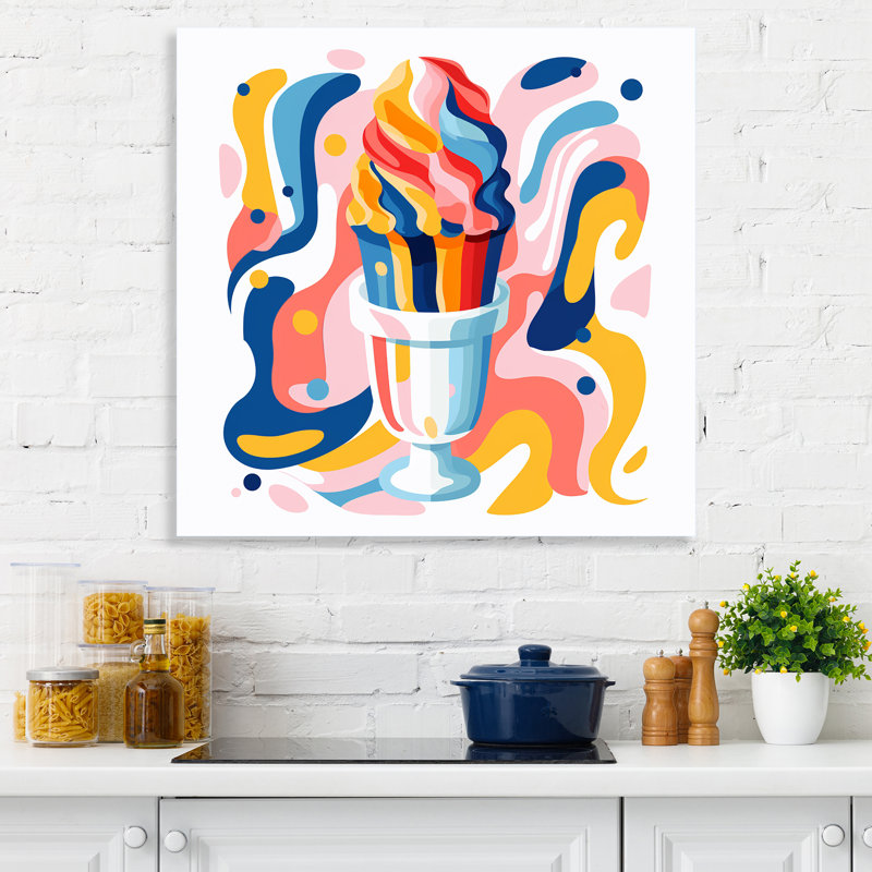 Popart Gelato Ice Cream I - Desserts, art mural, H 16 po x l 16 po x P 1 po