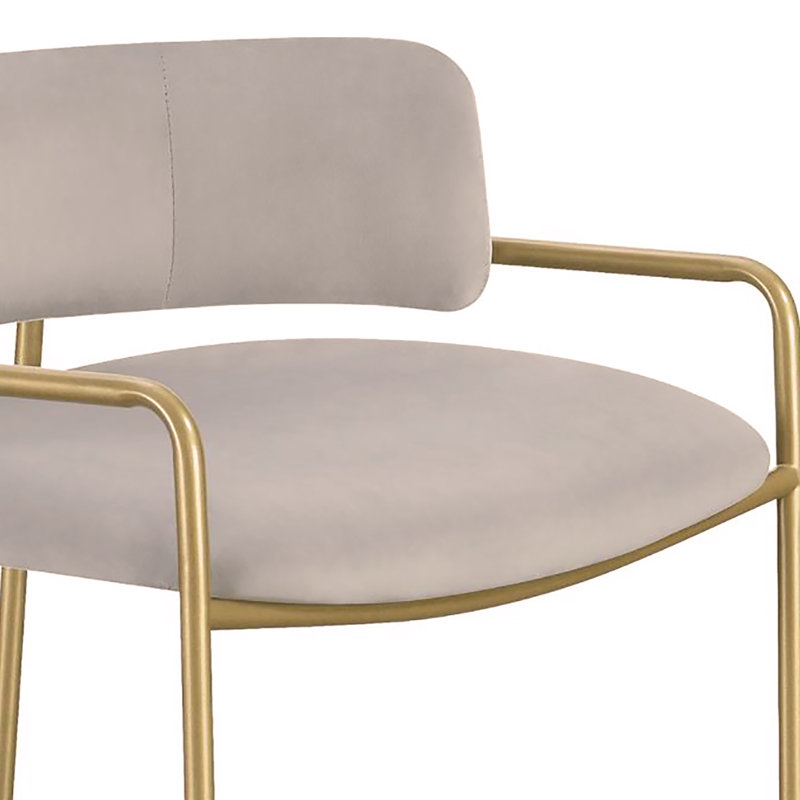 Tabouret à dossier bas gris et doré, Tabouret de comptoir (siège d'une hauteur de 26 p