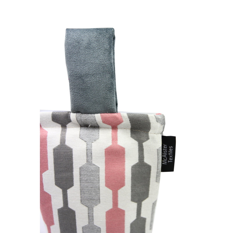 Lotta Fabric Wedge Floor Stop, Pink/Gray