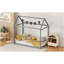 Lit simple en bois, gris