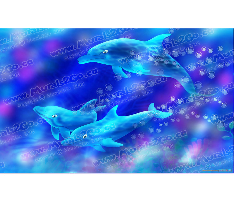 Adhésif décoratif dauphins, H 22 po x l 36 po