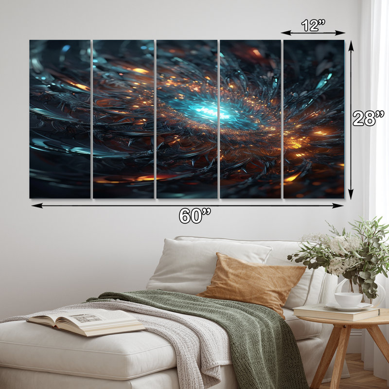 Interstellar Infinity Matrix - Space Wall Art Living Room - 5 Equal Panels