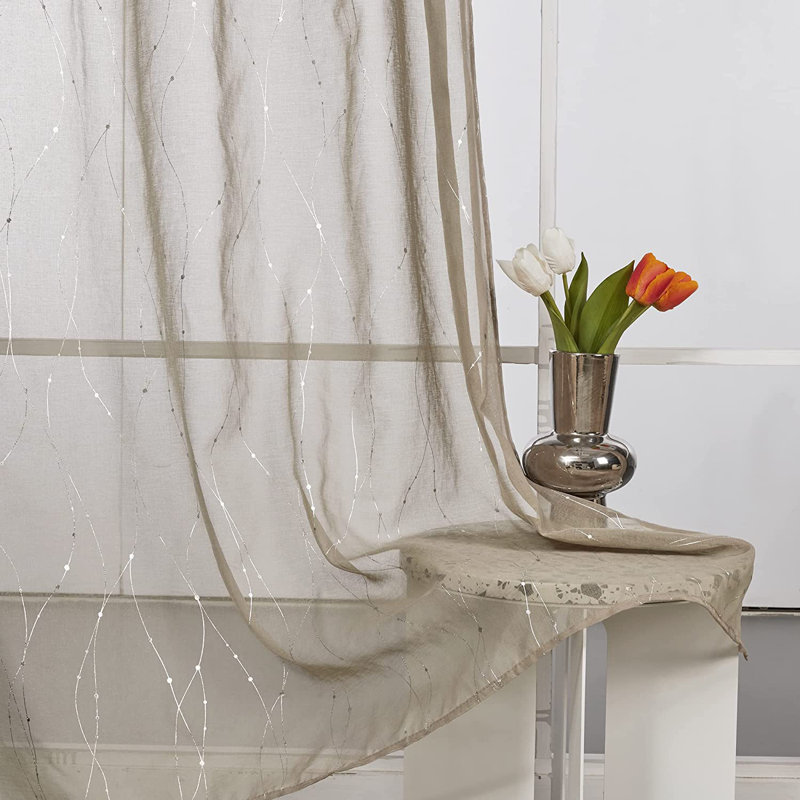 Ensemble de rideaux en polyester 2 pièces, L 52 po x L 63 po, Taupe