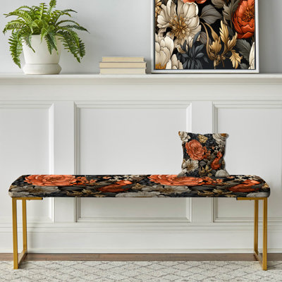 Splendid Marigold Mosaic Collage - Banc rembourré floral doré