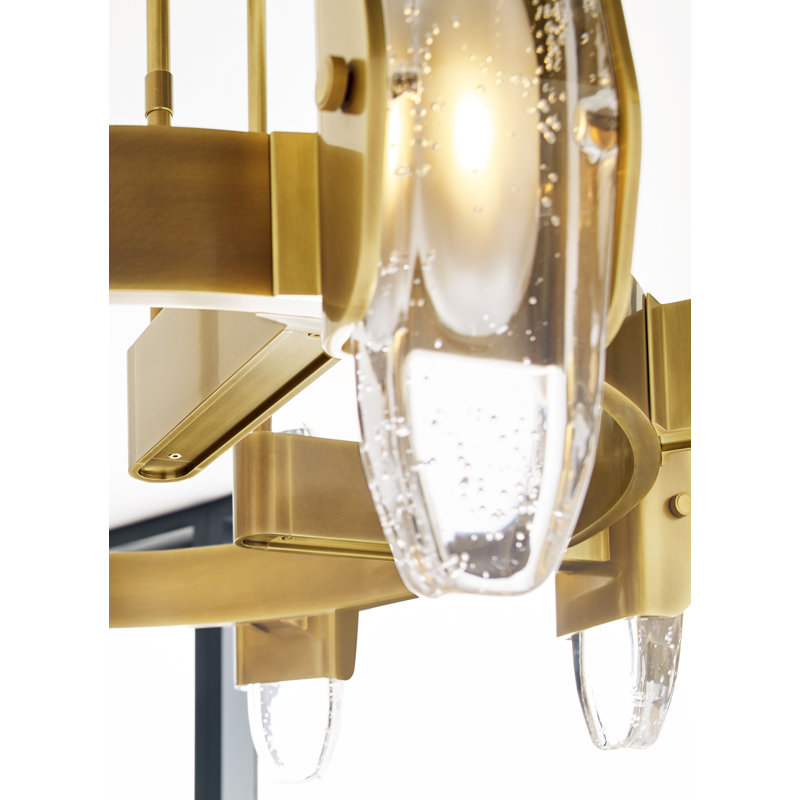 Wythe 8 - Light LED Chandelier, Plated Brass