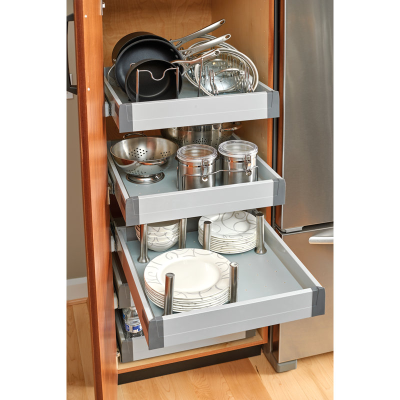 Garniture en bois pour rangement de tiroir avec revêtement en vinyle Rev-A-Shelf (chevilles vendues séparément), l 30,12 po