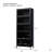Iron Display Cabinet With Glass Doors, 5-Tier Steel Barister Bookcase With LED Lights