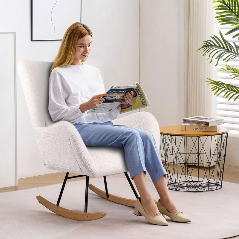 Fauteuil berçant Kahmar Teddy, Blanc