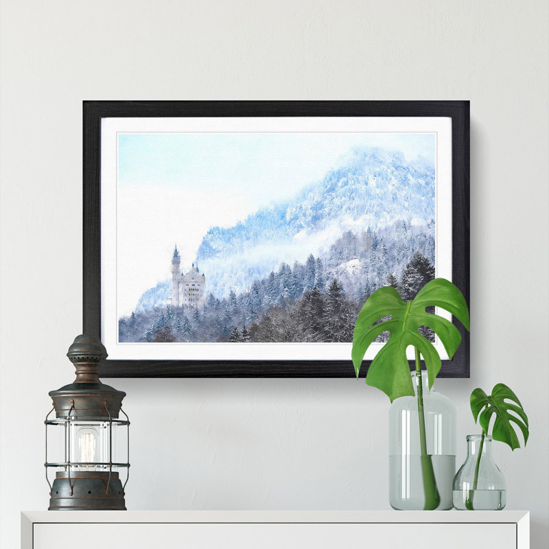 Neuschwanstein Castle in Germany - Picture Frame Graphic Art Print, 33cm H x 45cm W x 2cm D, Black Framed