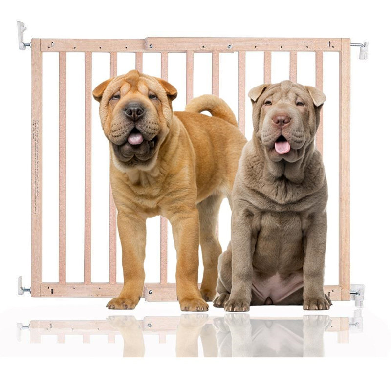 Beklabito Wood Wall Mounted Pet Gate, Natural