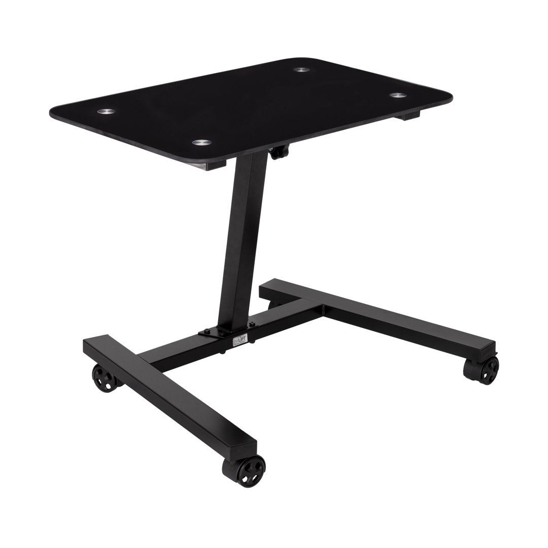 airLIFT Tempered Glass 23.62'' W Rolling Desk Or Stand with Wheels Seville Classics AIRLIFT® 