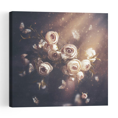 Dreamy Floral Butterflies Delicate Dreamy Ethereal Butterfly Flower Nature Wall Art Print