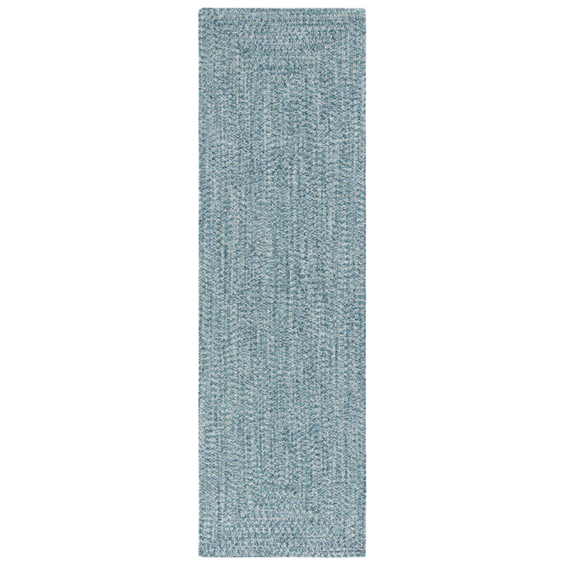 Trombley Braided 201 Area Rug In Teal / Green, Runner 2'3" x 8'