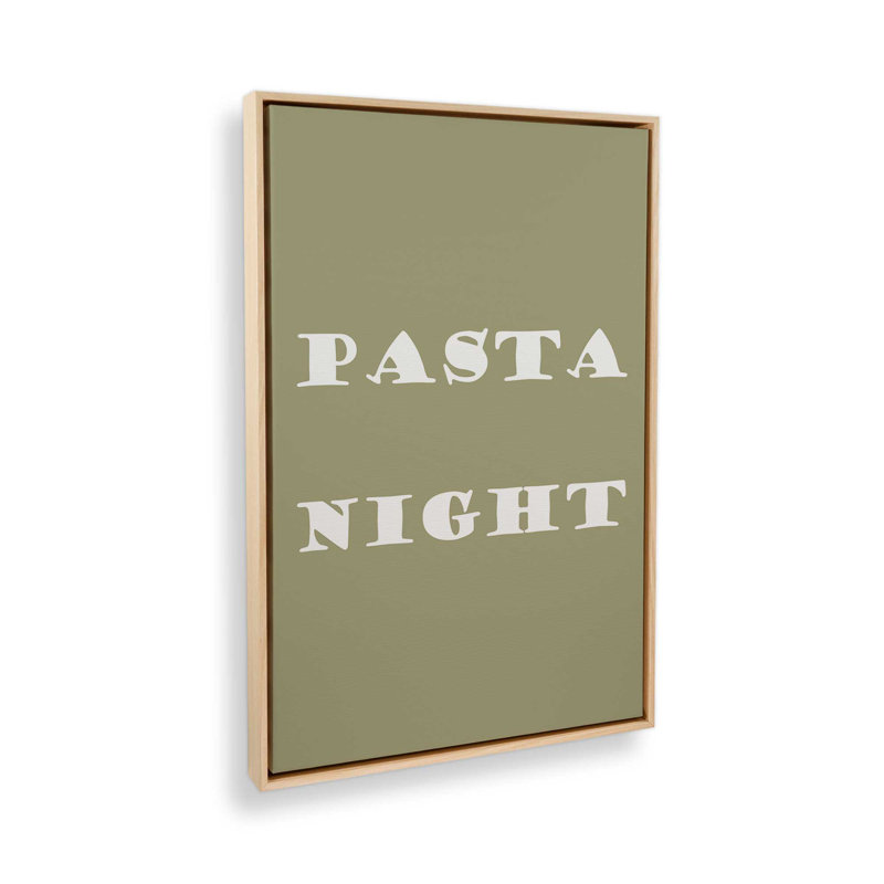 Pasta Night Canvas Print in a Frame, American Maple, 48.75" H x 32.75" W