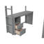 Lit mezzanine gris avec placards, 2 bureaux et armoire - Produit d'utilisation de l'espace dans l'élément de gestion-200839067-200839065