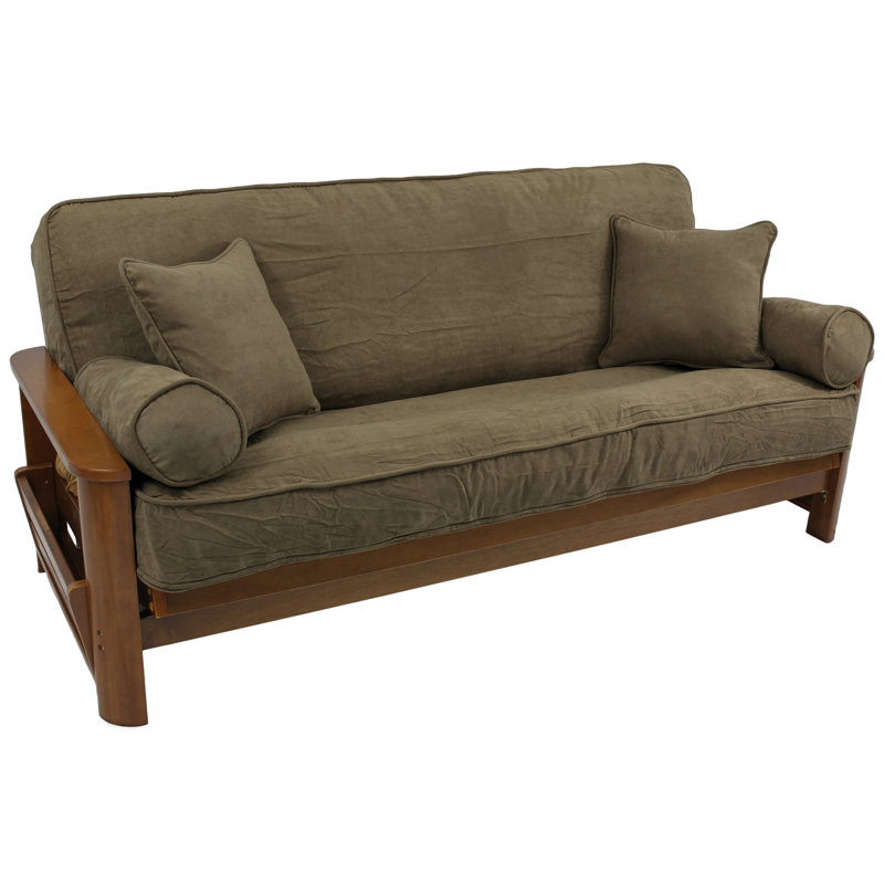 Housse pour futon à coussins carrés/rectangulaires, 3 pièces, Café
