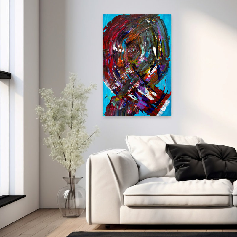 Art contemporain, art contemporain abstrait, H 36 po x l 24 po