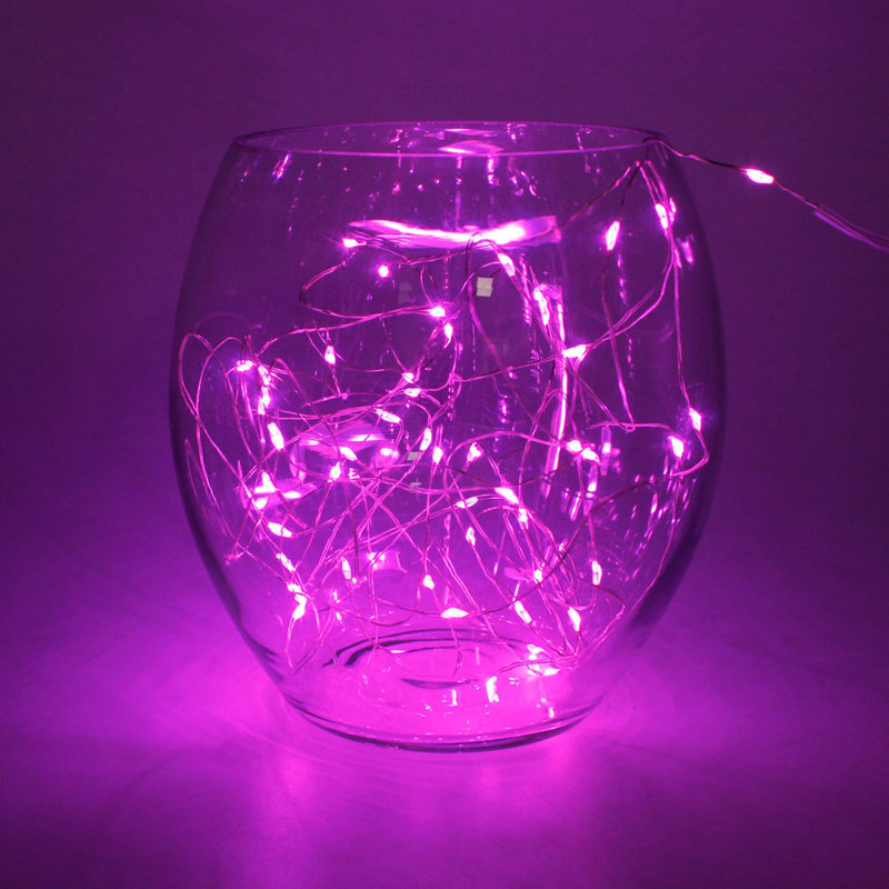 20 Light LED Battery String Light, Pink