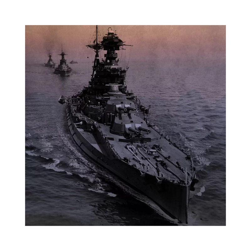 WWII Era Destroyer Fleet II - Wrapped Canvas Print, 45.72 cm H x 45.72 cm W x 1.91 cm D