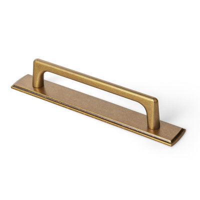 Goo-Ki Zinc Alloy 5" Center to Center Arch Pull with G011 Backplate, Antique Brass