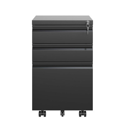 3 Drawer Mobile File Cabinet with Lock,Metal Filing Cabinets -  Ebern Designs, 984B8477B4C44A23BE5614812E4797BE