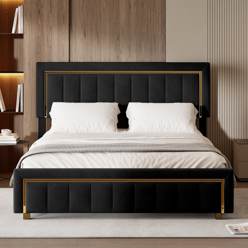 Upholstered Ottoman Storage Bed, European Double (140 x 200 cm), Black