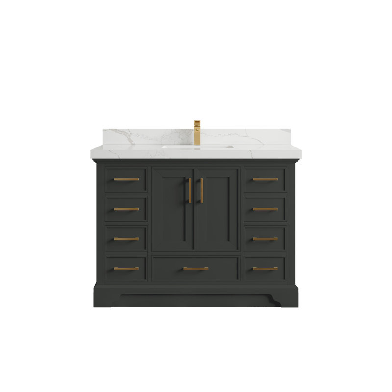 Charlotte 48'' Single Bathroom Vanity with Top, Calacatta Laza