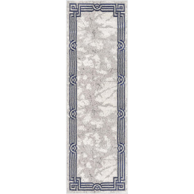 Kampen Abstract Modern Glam Blue Area Rug