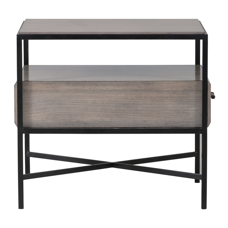 Table de bout en bois massif avec rangement Expedition