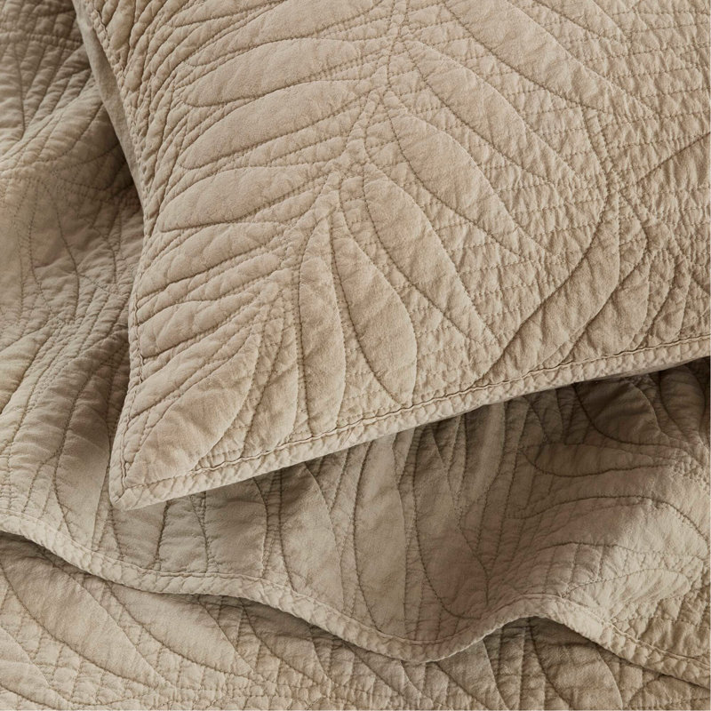 Ensemble de courtepointe en coton pour lit double / grand 3 pièces, Courtepointe pour grand lit + 2 taies décoratives