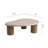 Marbello Coffee Table with Travertine Effect Concrete Top and Faux Wood Legs Indoor Outdoor Modern Design