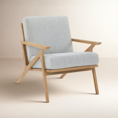 Mads Oak Genuine Leather Armchair